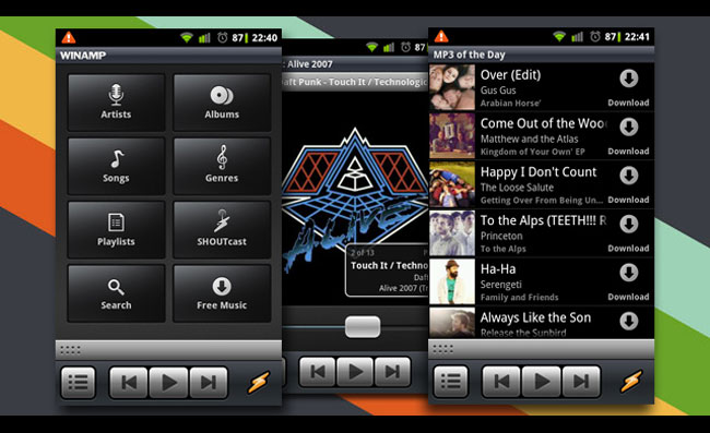 Winamp управление с android