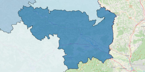 Posavska regija – meja, občine, zemljevid Slovenija meje