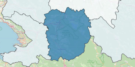 Primorsko-notranjska regija meja obcine zemljevid Slovenija meje