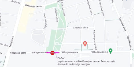 Zaprta Vilharjeva cesta Od 4. do 11. marca 2024 bo zaprto smerno vozišče na Vilharjevi cesti v Ljubljani