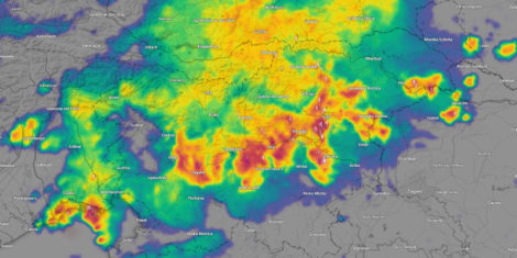 Nevihte danes radarska slika Slovenija, toča danes v Sloveniji, vreme in neurje