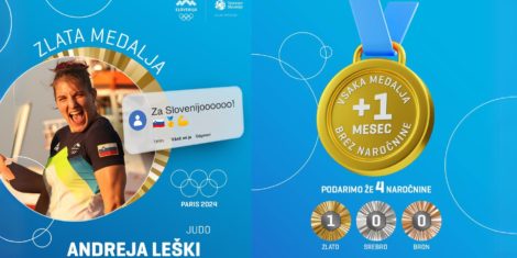 Število osvojenih medalj bo Telekom Slovenije spremenil v dodatne brezplačne mesečne naročnine