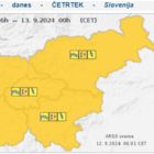 Padavine oranžni alarm ARSO je za 12.9.2024 in 13.9.2024 izdal oranžni alarm zaradi padavin, vetra in možnosti poplav